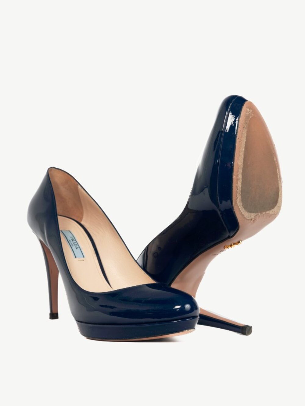 Prada Blue Patent Leather Platform Pumps - Picture 4 of 8